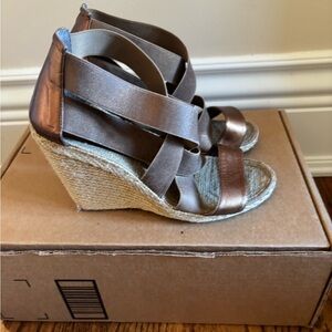 Ralph Lauren bronze Stylish Brown Wedge Sandals